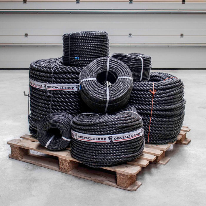 Touw per meter polyprop zwart