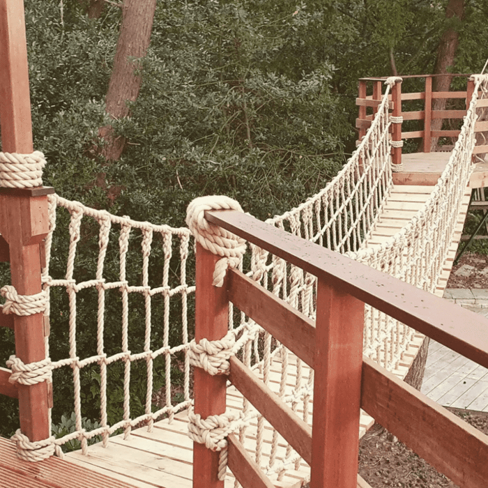 Rope bridge for treehouse