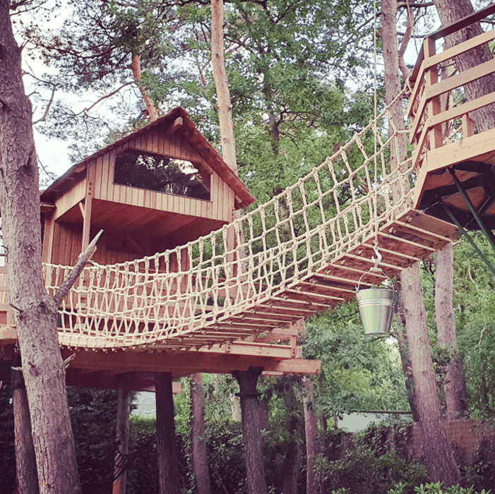 Rope bridge for treehouse