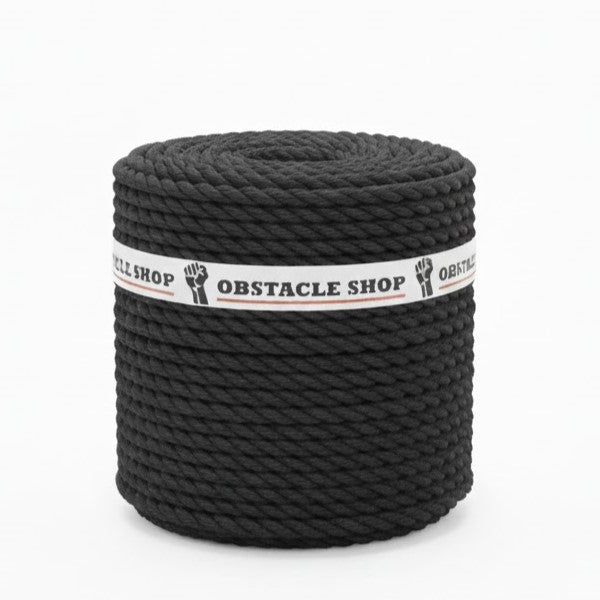 Tros touw 220mtr, zwart, diverse diameters van 6 tot 32mm