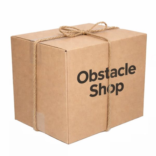 Doos met 5 klimtouwen, 3cm dik, zwart.