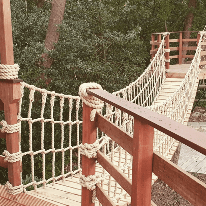 Rope bridge for treehouse
